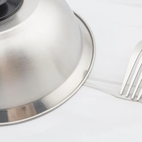 Vista 2 de Cubierta de cocción al vapor para queso, cúpula de fusión de queso de 6.30 pulgadas con asa, cubierta universal de acero inoxidable para parrilla
