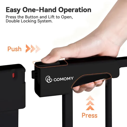 Vista 4 de COMOMY - Puerta de bebé extra ancha de 29.5 a 40.5 pulgadas, puerta de perro con cierre automático para casa Puerta de seguridad para niños, fácil