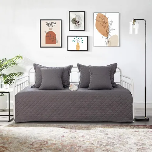 Vista 9 de Juego de Funda para Sofá Cama de 5 Piezas Juegos de Ropa de Cama para Sofá Cama Twin para Todas las Estaciones Edredón Ligero para Sofá Cama