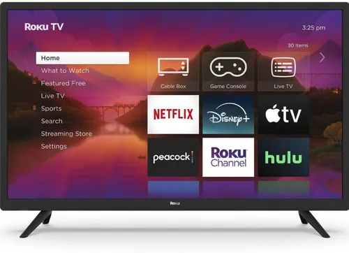 Vista 2 de Roku Paquete de Smart TV Full HD de 32 pulgadas, pantalla LED de 1080p, audio Dolby, funciona con Alexa, control remoto de voz, modo Bluetooth