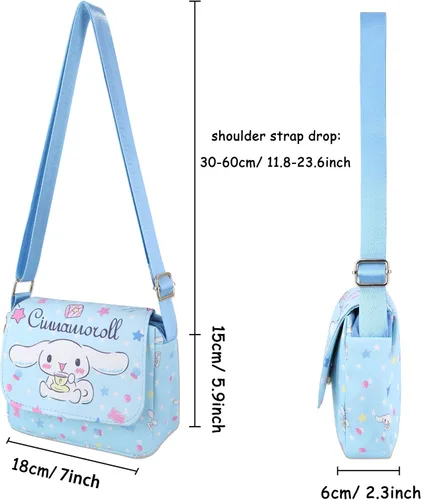 Vista 2 de Roffatide Anime Cartoon Mini Messenger Bag Crossbody Bag Kawaii Lolita JK Girls Shoulder Bag Flap Synthetic Leather Satchel