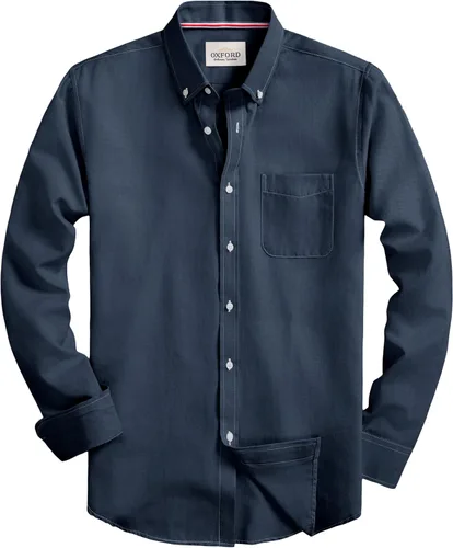Vista 15 de Camisas Oxford de manga larga para hombre, ajustadas, ligeras, casuales, con botones y bolsillo