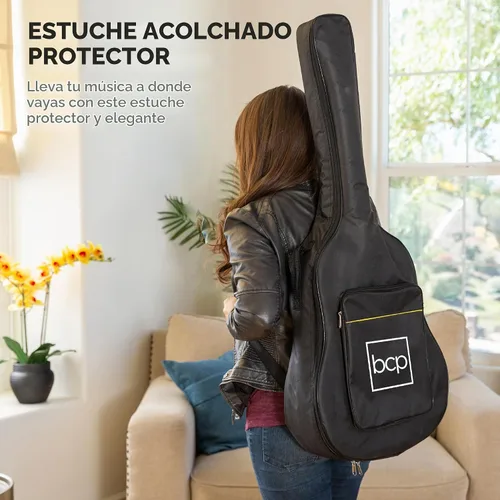 Vista 5 de Best Choice Products Guitarra Acústica para Principiantes de 41 Pulgadas, Tamaño Completo, Toda de Madera con Cutaway, Juego de Inicio con Funda