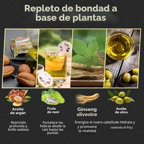 Vista 6 de Paquete combinado – 2 unidades de champú de color de cabello Herbishh + 1 máscara de cabello intenso de argán – Tinte para cabello gris de larga