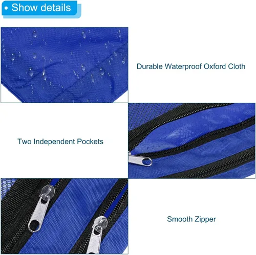 Vista 4 de PATIKIL Estuche para lápices para carpeta de 3 anillos, paquete de 4 unidades, tela Oxford de malla con cremallera, estuche para oficina y hogar
