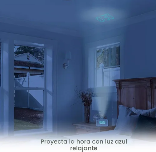 Vista 2 de Radio digital FM con reloj y tiempo de proyección de HoMedics Soundspa