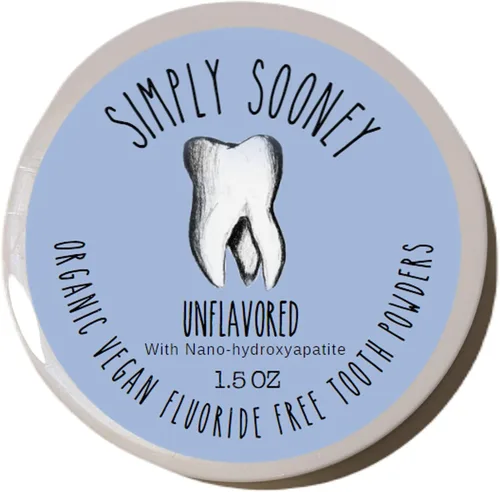 Vista 4 de Polvo de dientes remineralizante vegano sin sabor Simply Sooney sin flúor I para dientes naturalmente más fuertes (nano-hidroxiapatita)