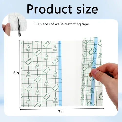 Vista 2 de 30Pcs Tummy Tuck Tape Thigh Lift Tape for Loose Skin Apron Belly Flat Stomach Belly Tapes Clear No-Pinch Adhesive Strips Sweatproof and All-Day Wear