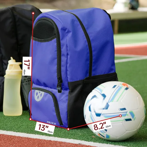 Vista 2 de Mkour Bolsa de fútbol – Mochila de voleibol con compartimento para pelotas y soporte