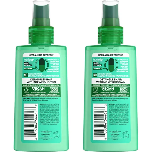Vista 2 de Garnier Fructis Pure Clean Detangler + spray de secado al aire, 5.0 onzas líquidas, 2 unidades (el embalaje puede variar)