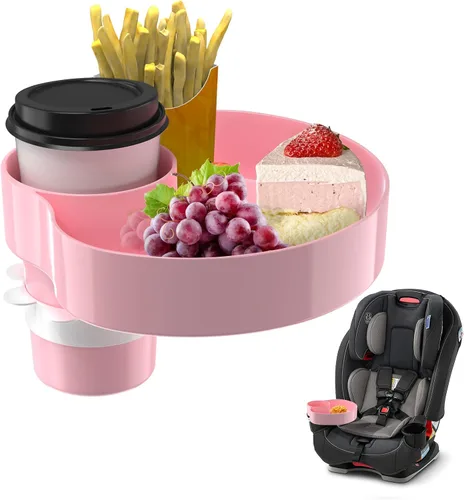 Vista 11 de Bandeja de asiento de automóvil para niños, bandeja de viaje con portavasos para bebé, asiento de automóvil para niños, organizador de aperitivos
