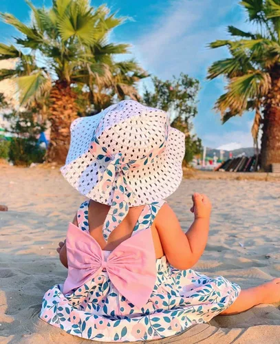 Vista 3 de PATPAT Vestido de verano para niñas pequeñas, vestido tutú, sin mangas, espalda descubierta, fiesta de cumpleaños, 1 vestidos + 1 sombrero de paja