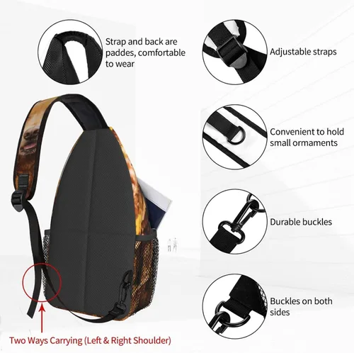 Vista 3 de Famame Mochila bandolera para el pecho, bolsa cruzada para el hombro, gimnasio, ciclismo, viajes, senderismo, para hombres y mujeres, multicolor 26