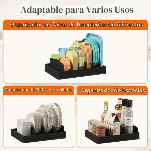 Vista 8 de Lifewit Kitchen Cabinet Organizer for Food Contanier Lid with 7 Sections