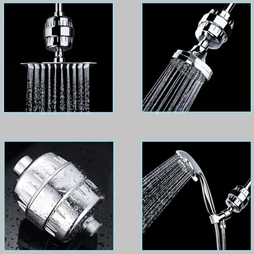 Vista 9 de Cartuchos de filtro de agua de ducha universales de 15 etapas para todos los sistemas de ducha similares, reduce los productos químicos y el cloro