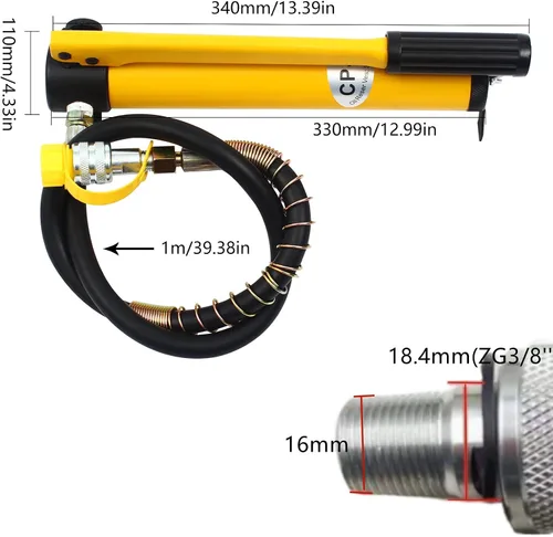 Vista 3 de CP-180 10000Psi 10T Bomba manual hidráulica manual de elevación manual de efecto único para herramienta hidráulica de tipo separado, capacidad