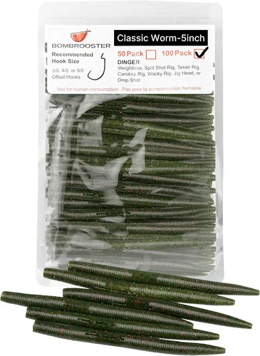 Vista 18 de 30/50/78/100 piezas Senko Worms Kit - Señuelos de pesca de plástico suave de 4"/5" con impregnación de sal para pesca de lubina