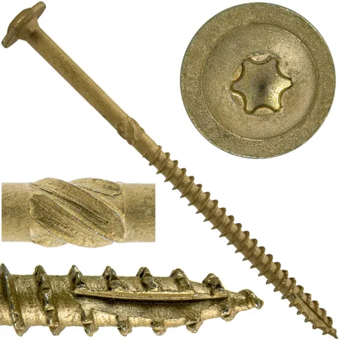 Vista 13 de Tornillo de retraso de construcción #15 x 2 - Tornillo de retraso estructural de alta resistencia Torx/Star Drive - Compatible con ACQ - Cabezal