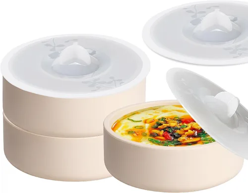 Vista 9 de Sartén para huevos con tapa, paquete de 3 moldes cuadrados de silicona para huevos, recipiente cuadrado antiadherente de 3 pulgadas para huevos