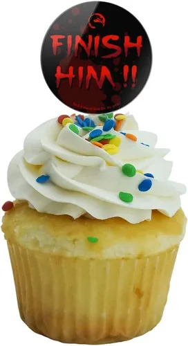 Vista 5 de Mortal Kombat Klassic Finish Him - Juego de 6 piezas para decoración de cupcakes