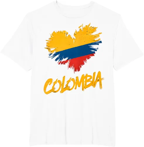 Vista 10 de Camiseta con la bandera del corazón de Colombia