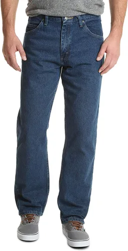 Vista 8 de Wrangler Men's Classic 5-Pocket Relaxed Fit Cotton Jean Negro