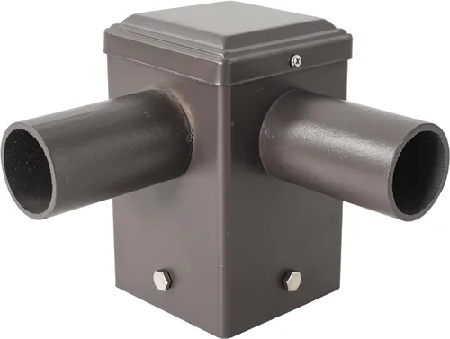 Vista 16 de Adaptador de espiga horizontal cuadrado de 180 grados con 2 brazos para poste cuadrado de 4 pulgadas, 2 soportes de montaje horizontales más gruesos