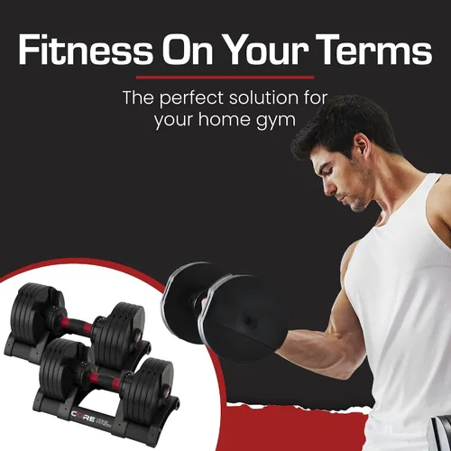 Vista 13 de Core Fitness® Adjustable Dumbbell Weight Set by Affordable Dumbbells