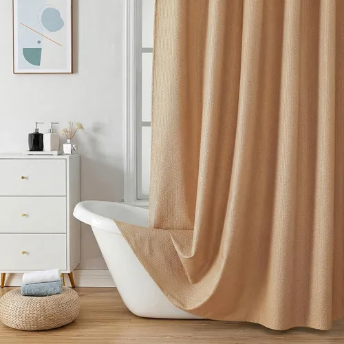 Vista 36 de OVZME Cortina de ducha de tela Berry Stall de 36 x 72 pulgadas, suave y gofre, pequeña cortina de ducha negra para baño con textura para un