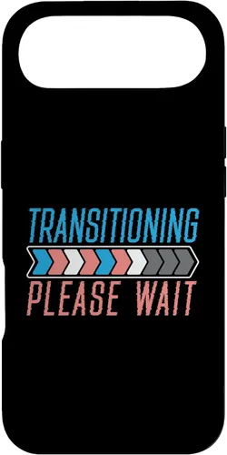 Vista 27 de Funda transgénero LGBTQ para iPhone 16 Transitioning Please Wait Rainbow Pride