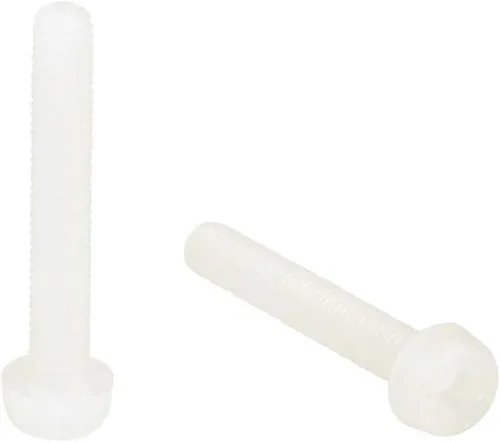 Vista 8 de uxcell M6x30mm Roscado Nylon Phillips Cruz Pan Cabeza Tornillos Tornillos de Máquina Blanco 50