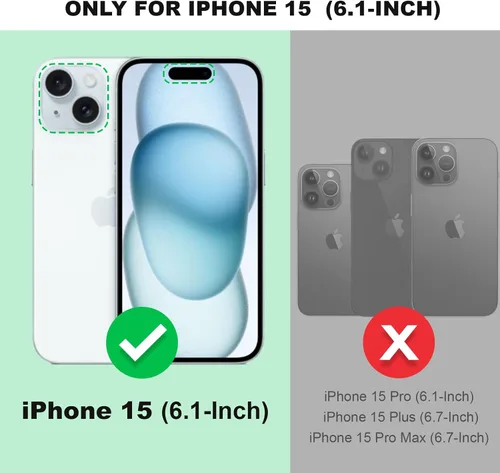 Vista 2 de Silverback Funda transparente diseñada para iPhone 15 con soporte de anillo, protección que absorbe los golpes, a prueba de golpes, funda