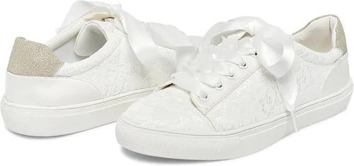 Vista 4 de JIAJIA 8834A Zapatos de boda Zapatillas de novia Pisos Zapatos de tenis de novia Zapatillas de deporte de encaje - Personalización personalizada