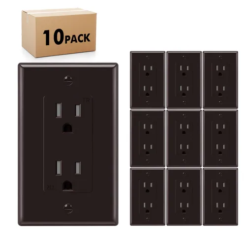 Vista 8 de Micmi Toma de corriente decorativa resistente a manipulaciones, toma de corriente eléctrica decorativa, 15 amperios, 125 voltios, conexión a tierra