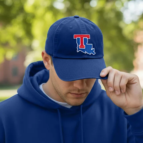 Vista 5 de Desert Cactus Louisiana Tech University Gorra de béisbol Bulldogs LA Brimmed Sombreros bordados Gorra ajustable Correa de tela para adultos