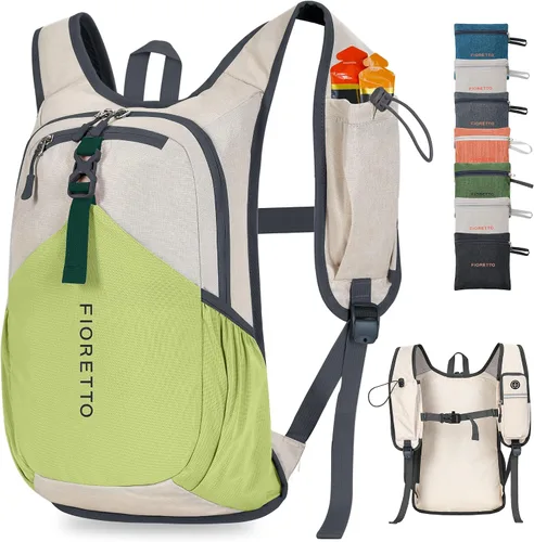 Vista 19 de FIORETTO Mochila de 15L para senderismo para mujeres y hombres, mochila mini plegable, mochila ligera pequeña para acampar, viajar, actividades al