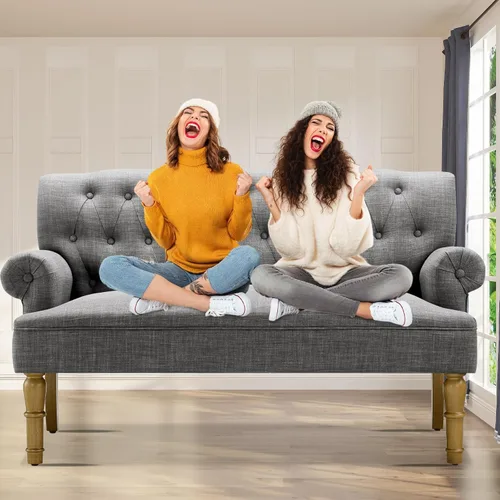 Vista 7 de Rosevera Drennan Sofá de dos plazas para sala de estar, sofá en una caja, sofá para sala, muebles de dos plazas, sofás largos, sofá, gris textil