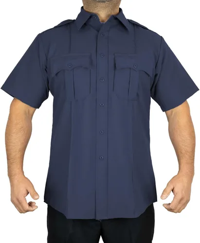Vista 2 de First Class Camisa de uniforme de manga corta y larga con cremallera 100% poliéster, 4 bolsillos ocultos, cierre de cremallera BDU.