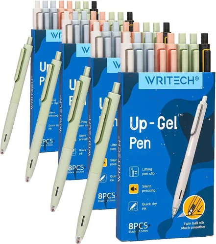 Vista 8 de WRITECH Bolígrafos de gel de punta fina: 0.020 in, sin manchas ni manchas, bolígrafo de tinta negra, haga clic para diario, bocetos, dibujo, toma
