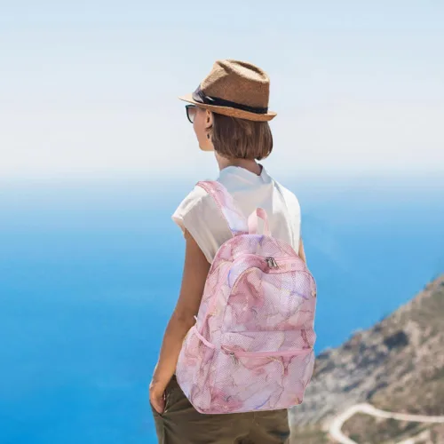 Vista 7 de Meisohua Mochila para niñas para escuela primaria y secundaria para niños, mochila de malla ligera para niñas, mochila casual para viajes, negro