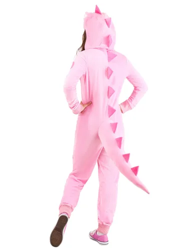 Vista 2 de Pijama de Dinosaurio Rosa para Mujer Multicolor