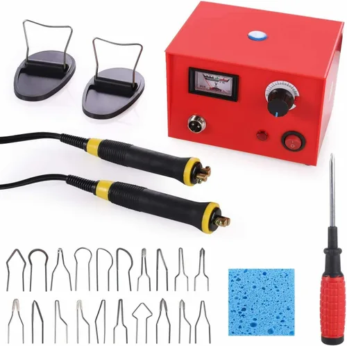 Vista 16 de ele ELEOPTION Kit de herramientas de manualidades de doble boca para pirografía de 110 V, kit de máquina de pirografía láser multifunción con 2