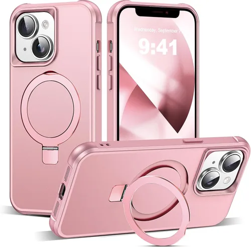 Vista 160 de SKYLMW - Funda compatible con iPhone 11 de 6.1 pulgadas, con soporte magnético invisible tipo anillo, funda translúcida de grado militar, compatible