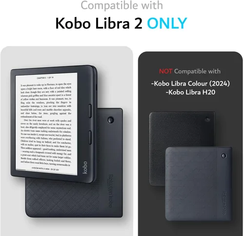 Vista 2 de TUDIA SKN - Funda diseñada para Kobo Libra 2 de 7 pulgadas, no compatible con la versión color 2024, a prueba de golpes, delgada