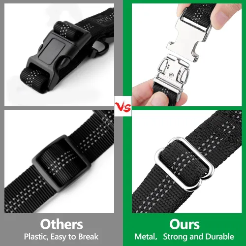 Vista 4 de Plutus Pet Cinturón de seguridad para perro para reposacabezas de automóvil, retención reflectante y ajustable con elástico para mayor seguridad