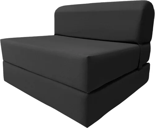 Vista 62 de D&D Futon Furniture. Silla plegable de espuma, sofá de estudio, colchón de espuma plegable para invitados (6 x 24 x 70 pulgadas, negro)