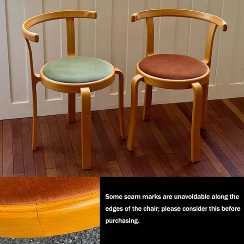 Vista 7 de Sillas de comedor de madera, silla de comedor tapizada, sillas de cocina apilables, asiento de tocador para comedor, sala de estudio, sala de estar