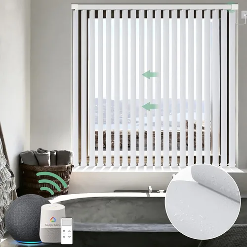 Vista 10 de Yoolax - Persianas verticales transparentes motorizadas, muestras de tela multicolor