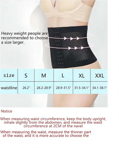 Vista 6 de Adontze Faja moldeadora de cintura corta torso entrenador de cintura para mujer, entrenador de cintura para mujer, paquete de 2 piezas, negro beige