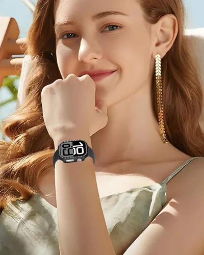 Vista 8 de Miimall Funda protectora de diamantes de imitación para mujer, compatible con Apple Watch 11/10 de 1.654 in, protector de marco de policarbonato